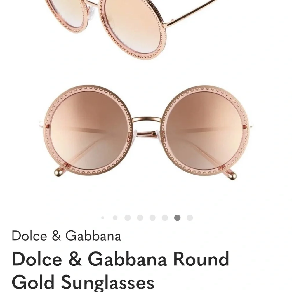 Dolce & Gabbana Round Gold Sunglasses - Picture 3 of 3